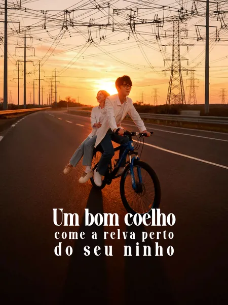 Um bom coelho come a relva perto do seu ninho